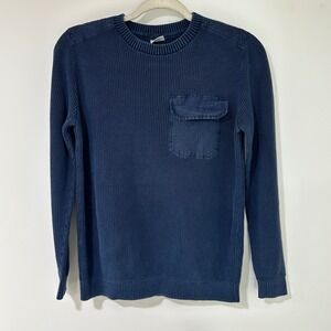 s.Oliver Ribbed Knit Pullover Sweater Mens S Blue Chest‎ Pocket